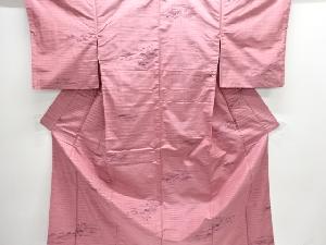 風景模様織り出し手織り紬着物